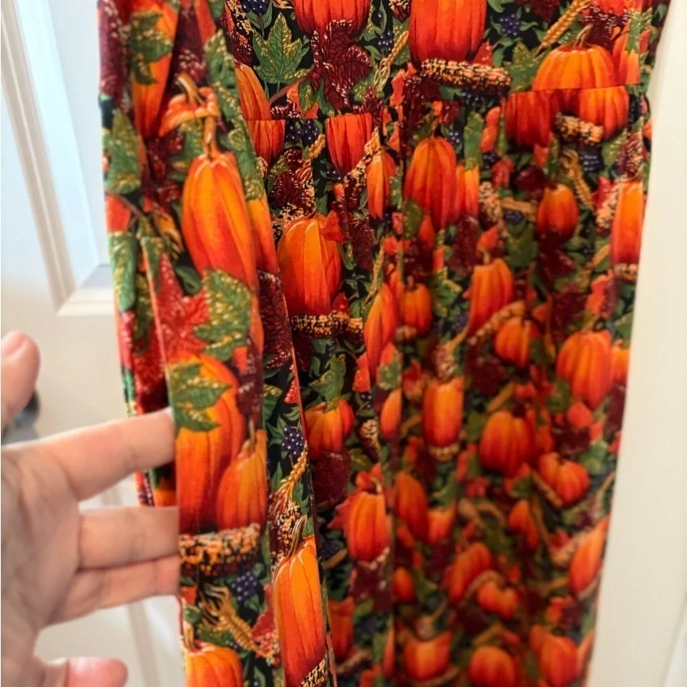 Conversation Piece Gorgeous Pumpkin  Fall Festival Dress w/pockets L